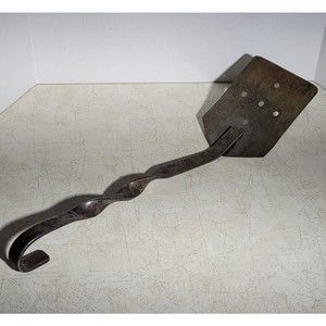 Antique Vintage Forged Metal Twisted Handle Spatula With Hanging End 12" Long